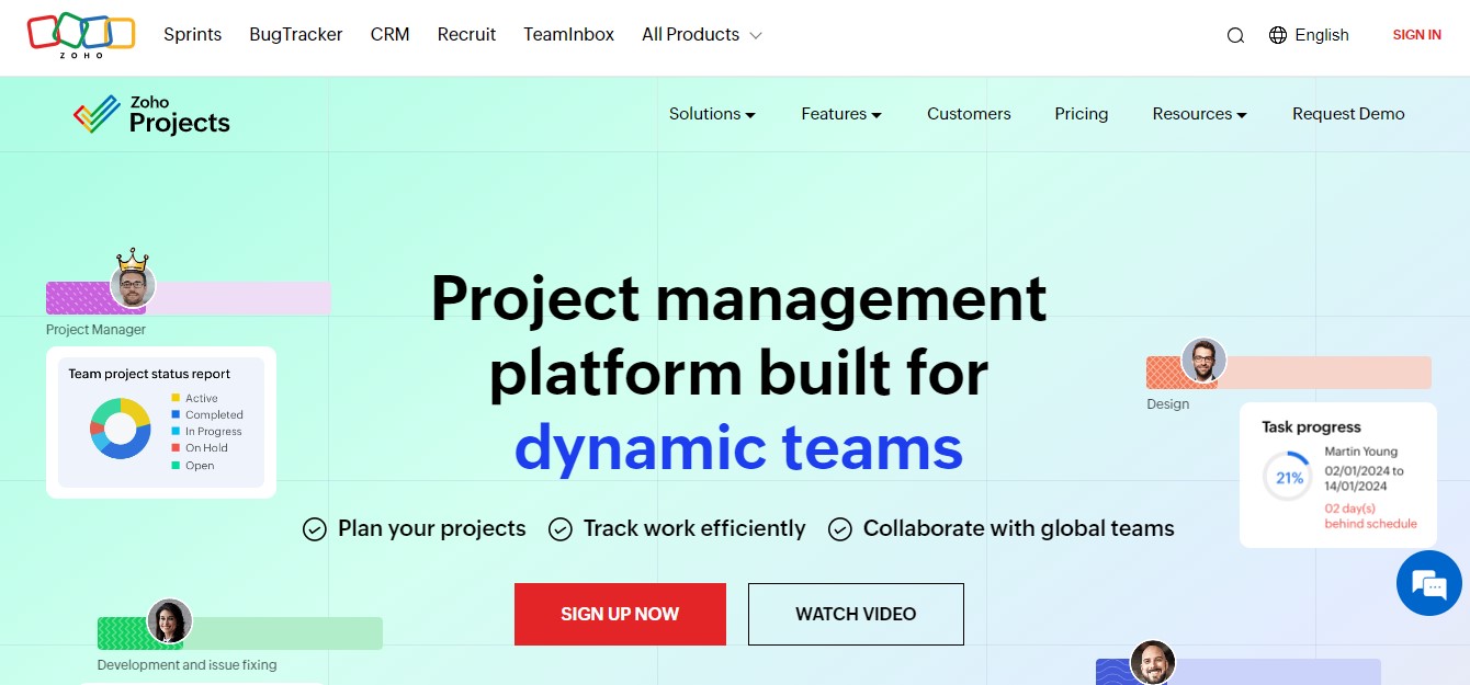 zoho projects home