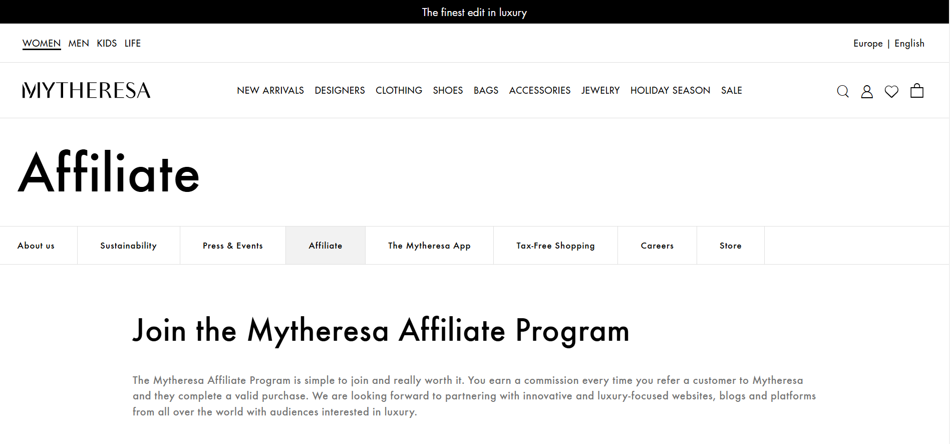 Mytheresa Affiliate Program