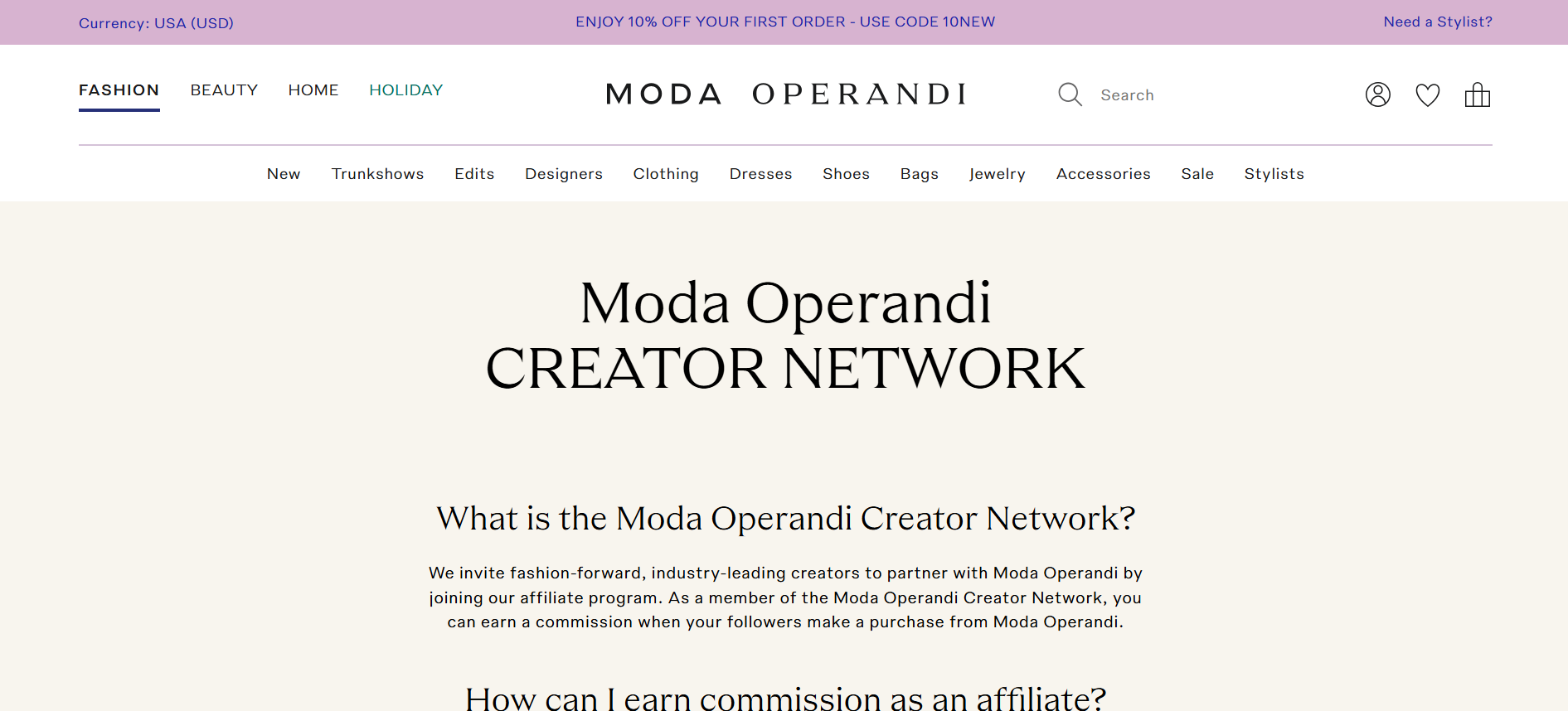 Moda Operandi Affiliate Program