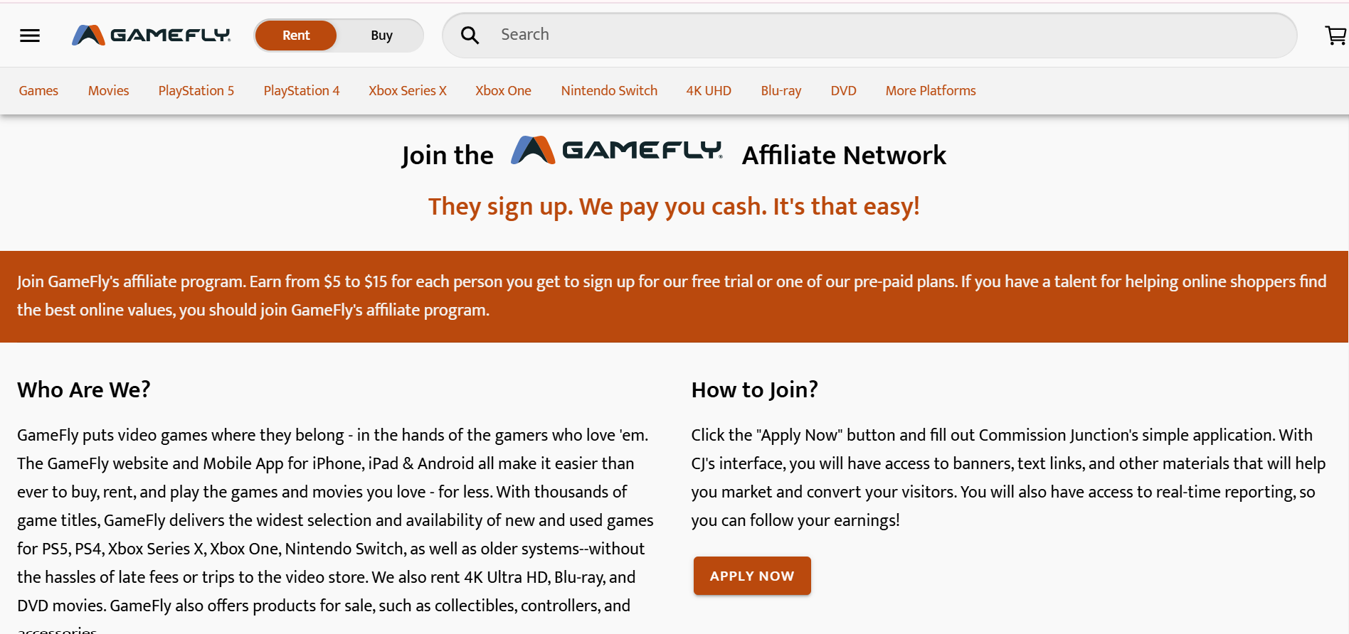 GameFly Affiliate Program