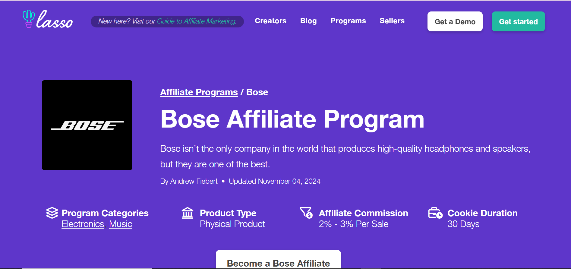 Bose Affiliate Program