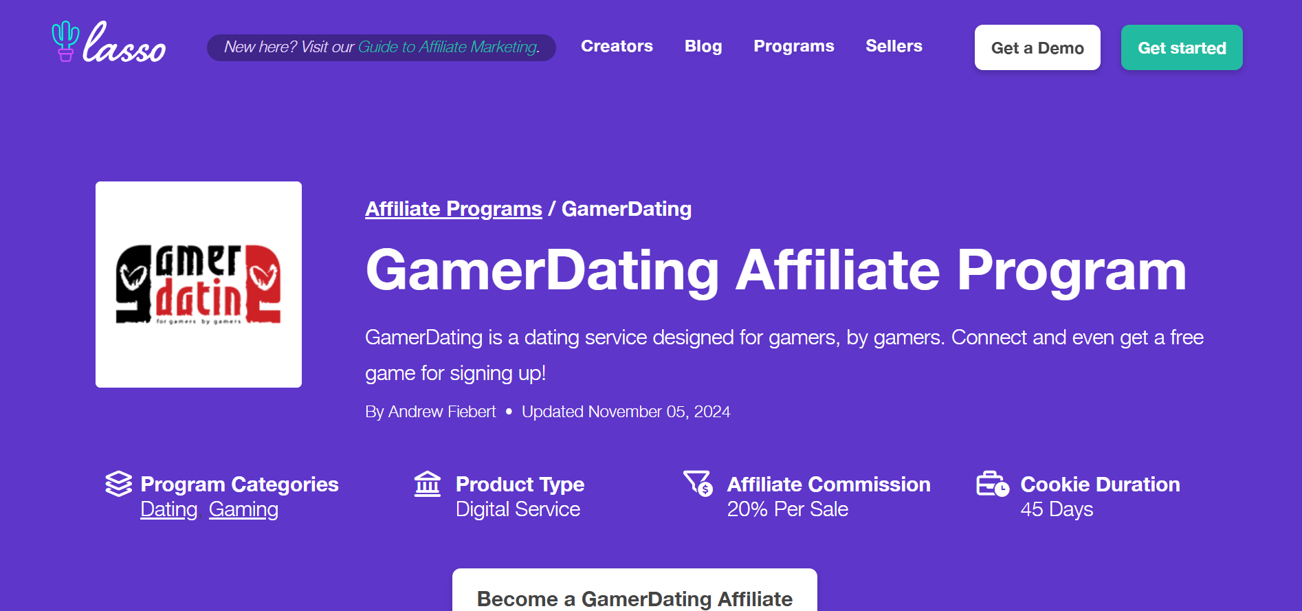 Gamer Dating Affiliate Program