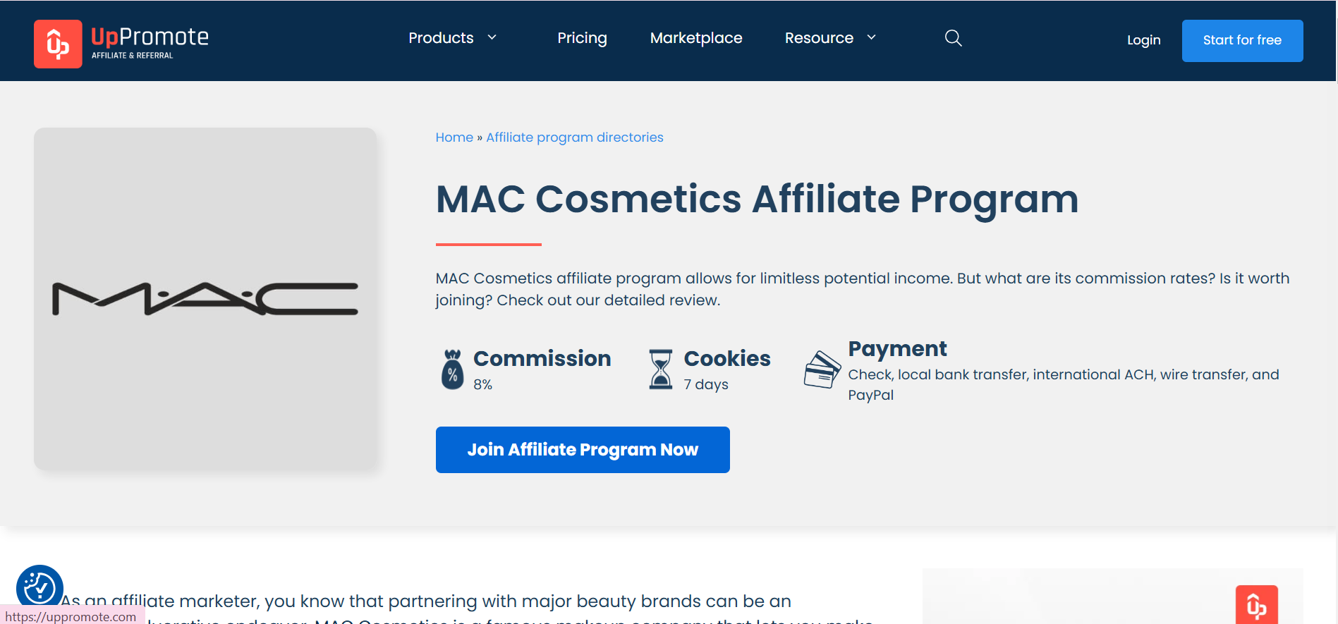 MAC Cosmetics Affiliate Program