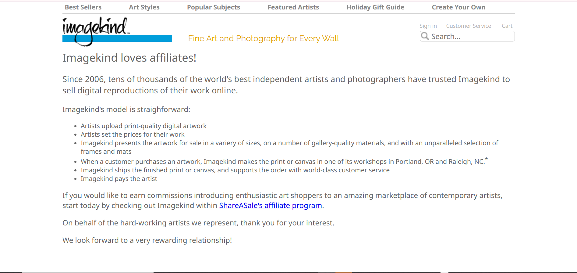 Imagekind Affiliate Program