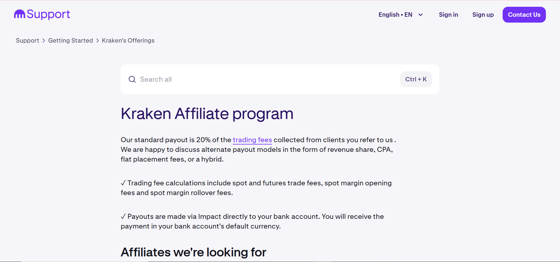 Kraken Affiliate Program