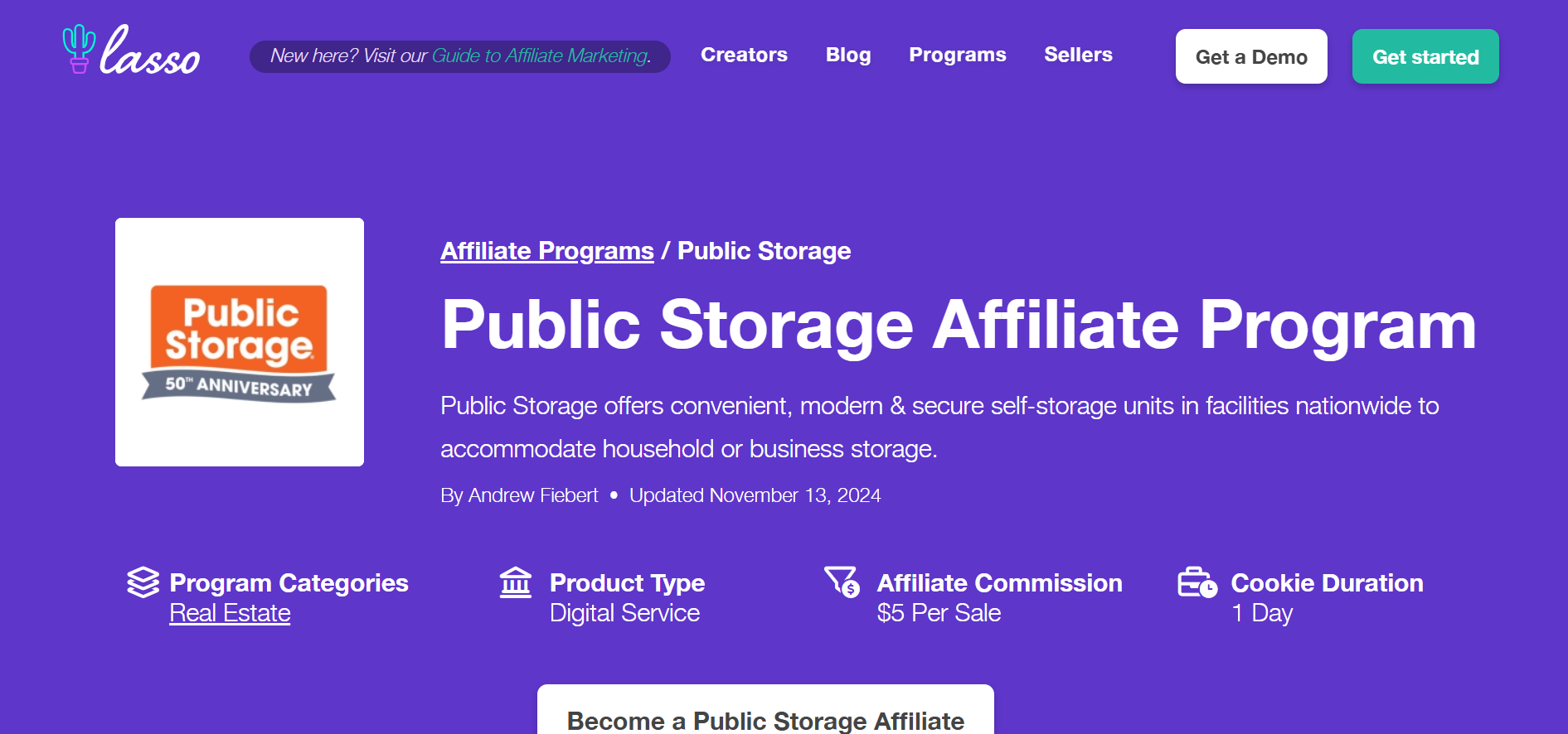 Public Storage Affiliate Program