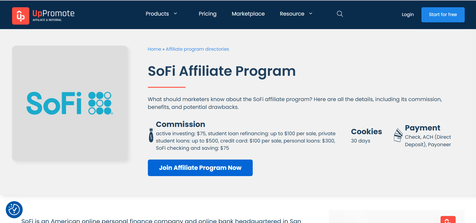 SoFi Affiliate Program