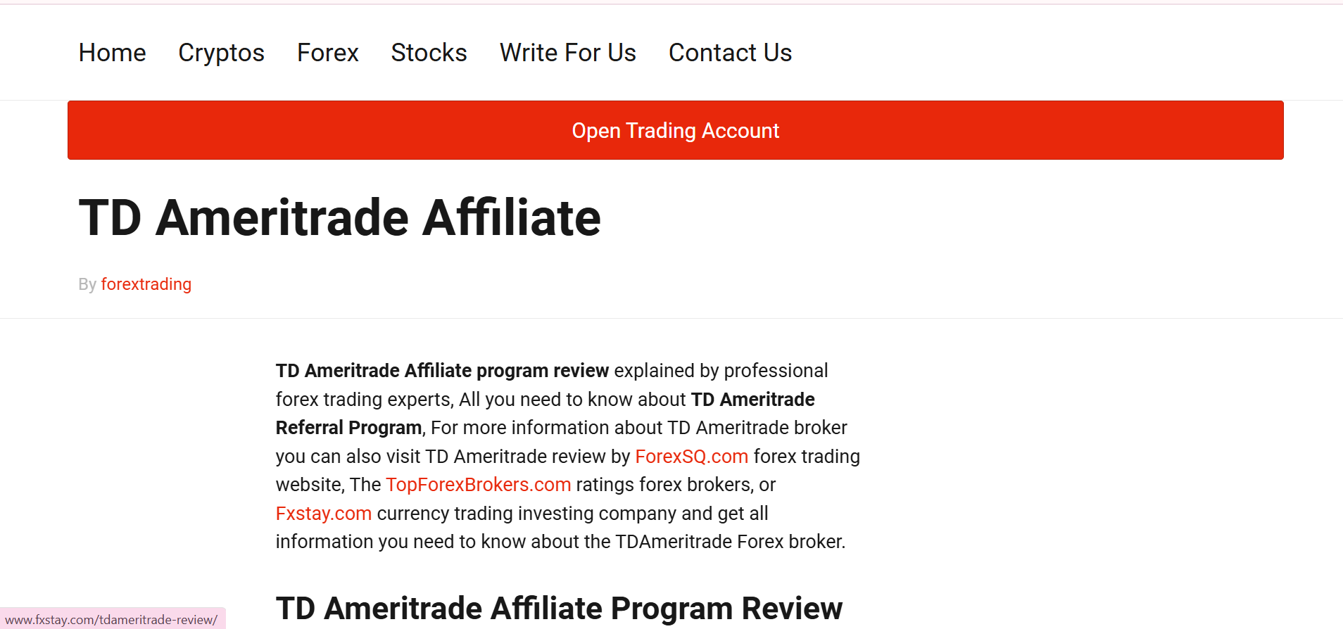 TD Ameritrade Affiliate Program