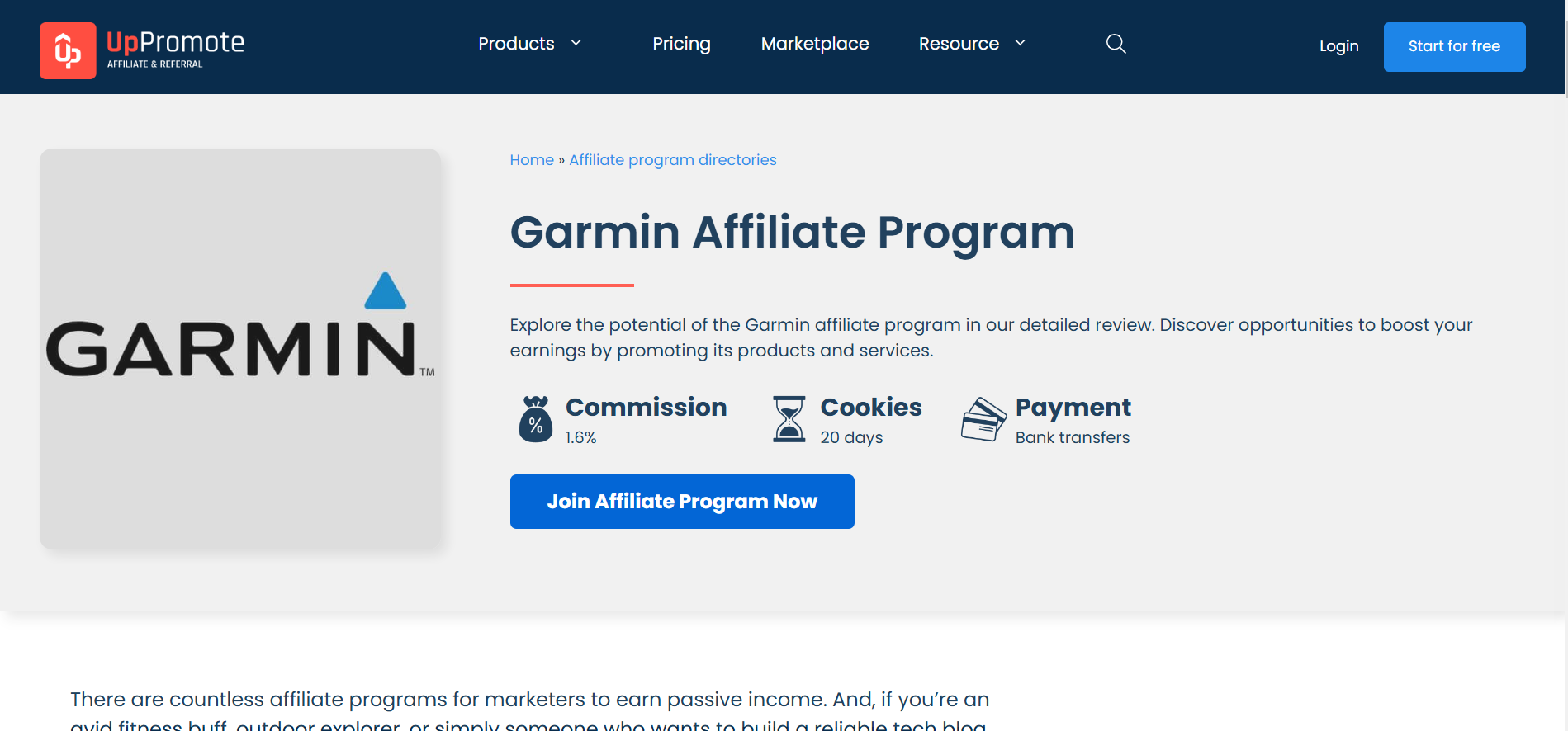 Garmin Affiliate Program