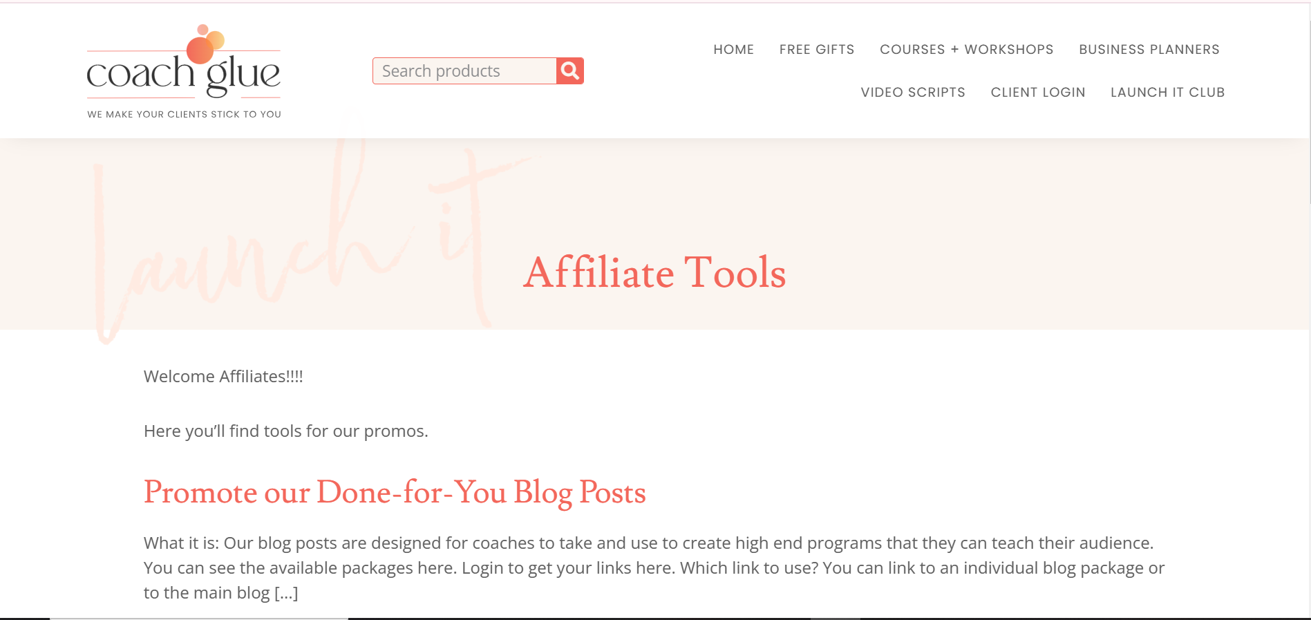 Coach Glue Affiliate Program