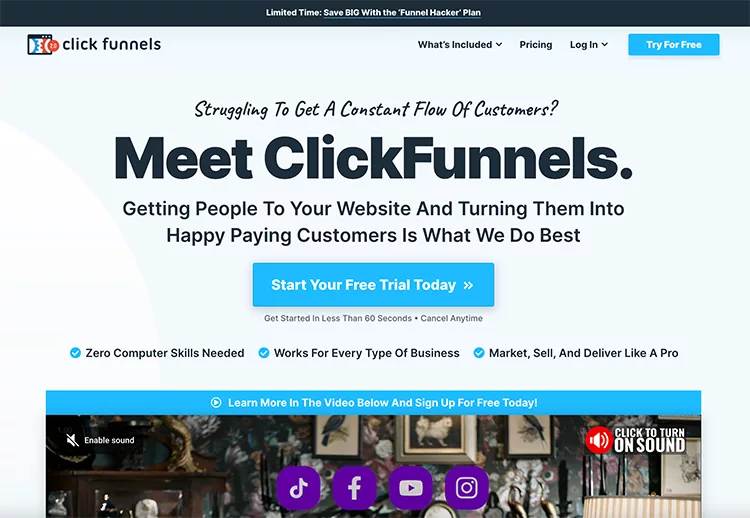 Clickfunnels Affiliate Program - Earn commissions promoting sales funnels