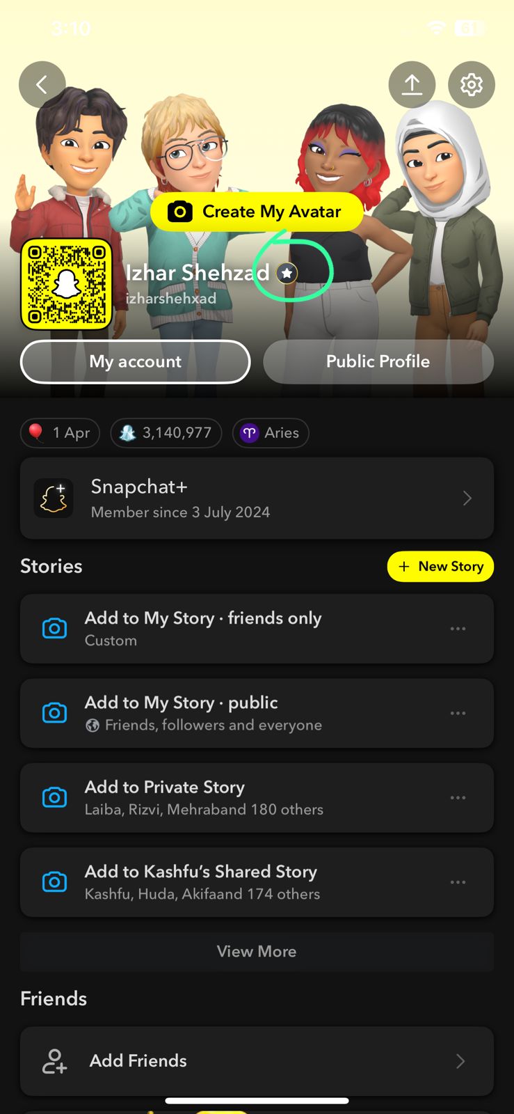 Check for the Snapchat + Badge