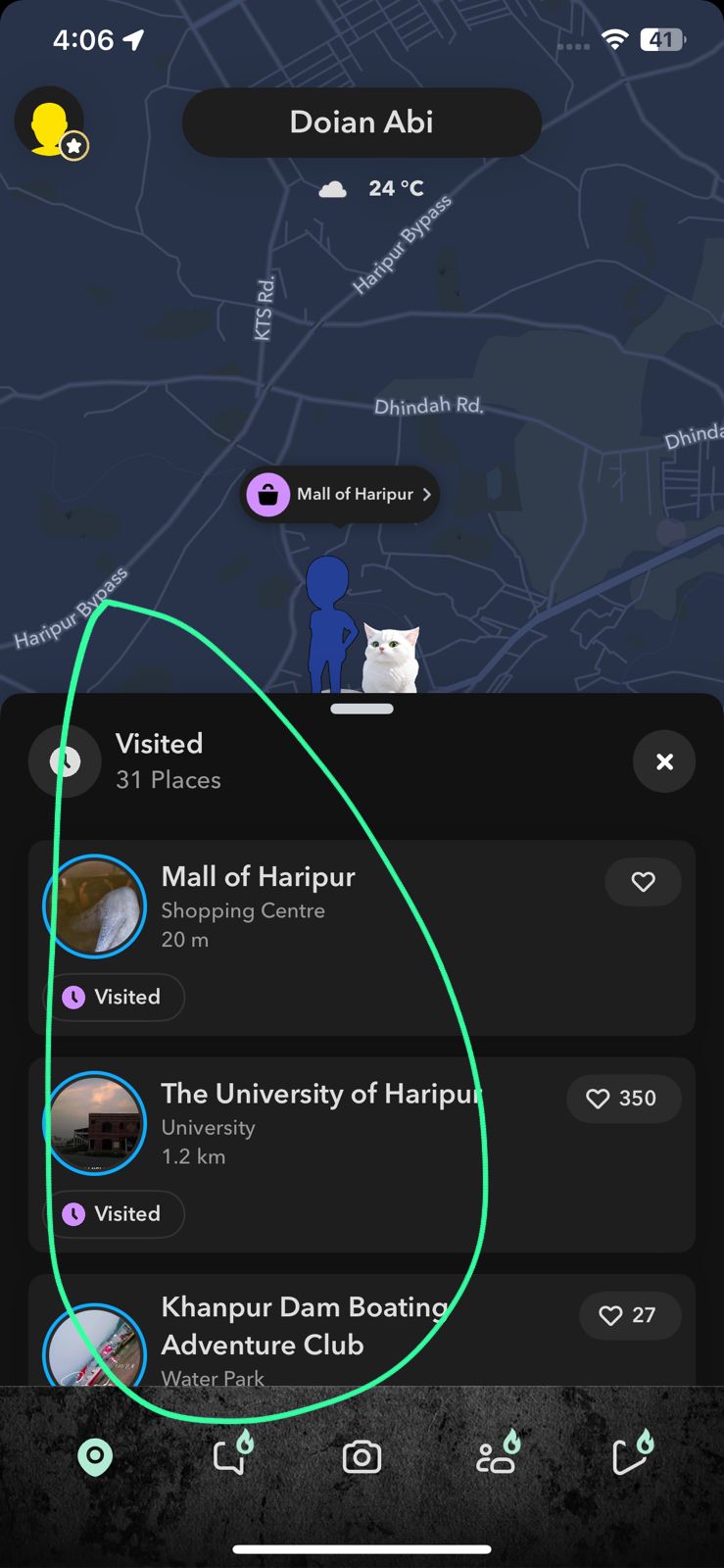 Ghost Trails on Snap Map
