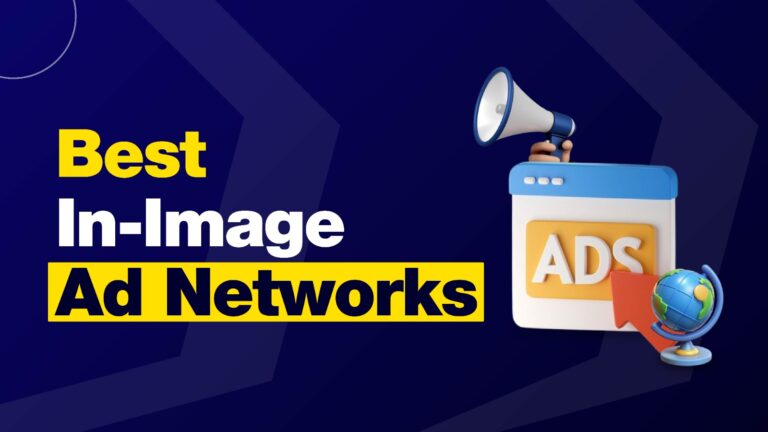 Illustration showing top In-Image advertising networks for publishers, highlighting logos and digital ad placements.