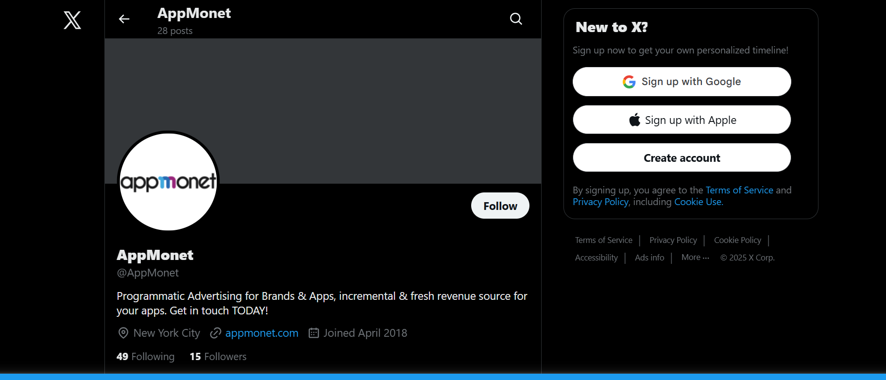 Screenshot of AppMonet advertising platform showcasing mobile monetization dashboard and SDK metrics.
