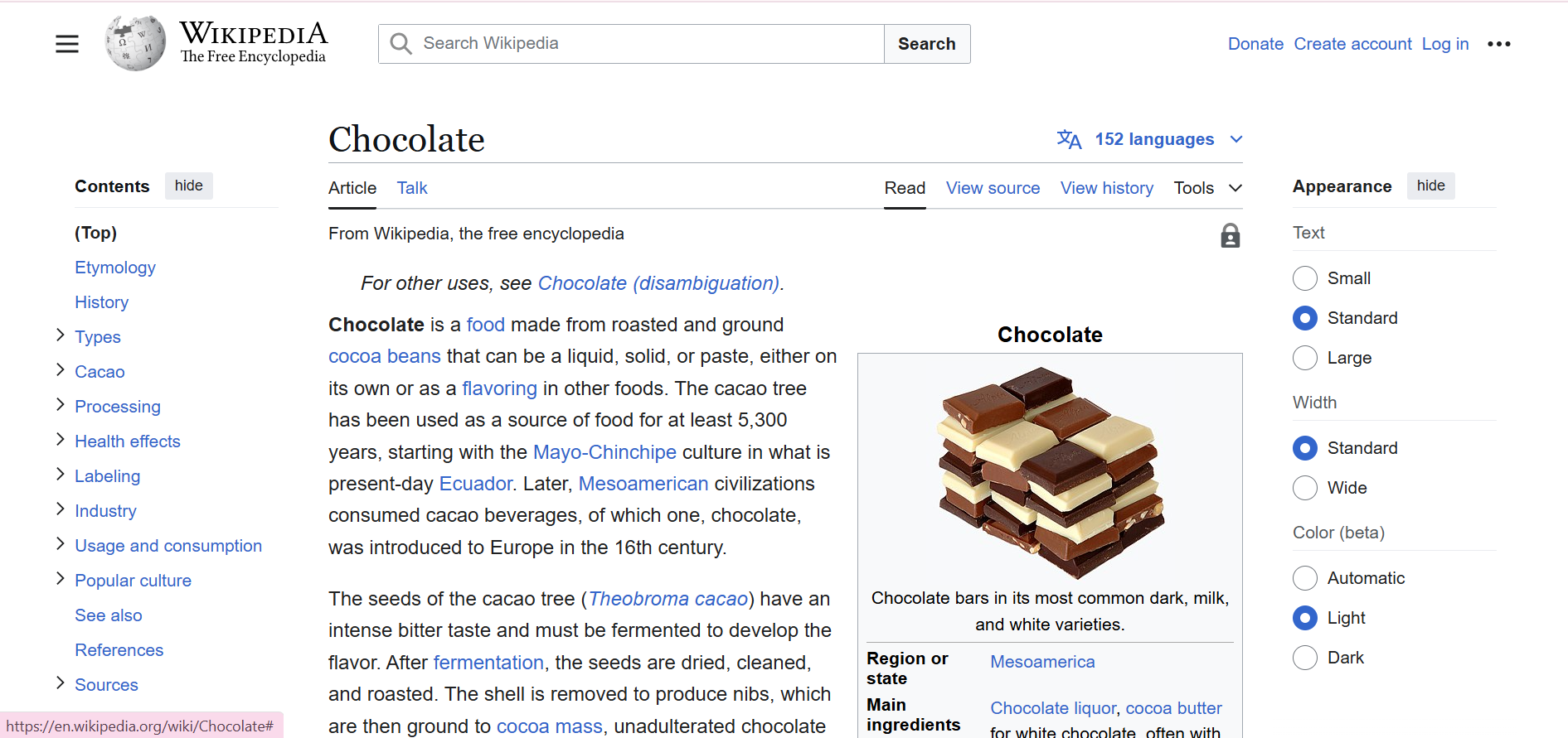 chocolate