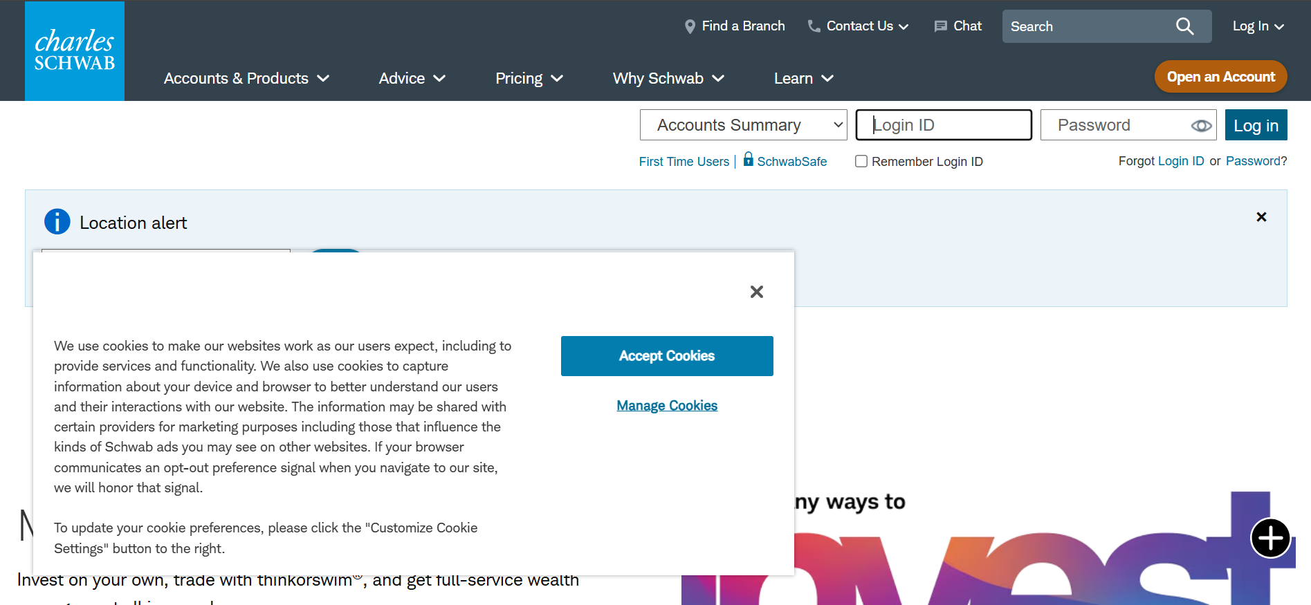 Charles Schwab Trading Plateform