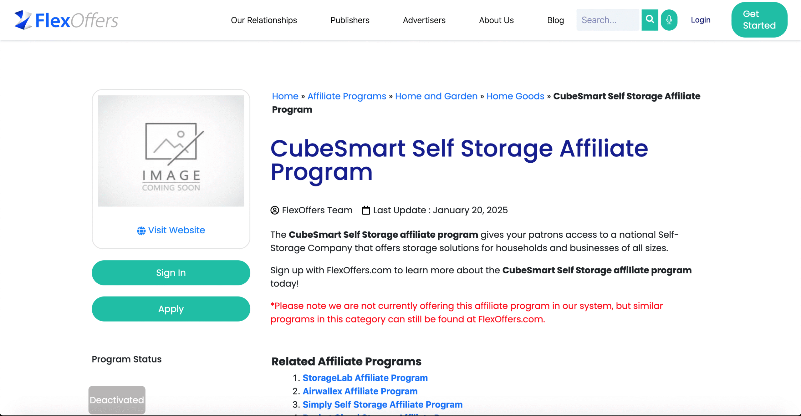 CubeSmart Self Storage Affiliate Program