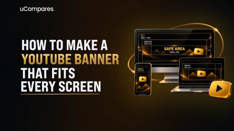 YouTube banner safe area displayed across TV, desktop, tablet, and mobile screens